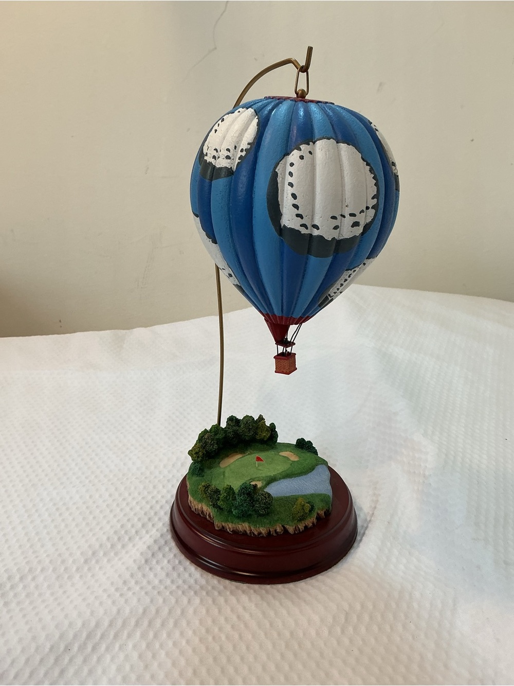 Blue Hot Air Balloon Golf Course Decorative Figurine